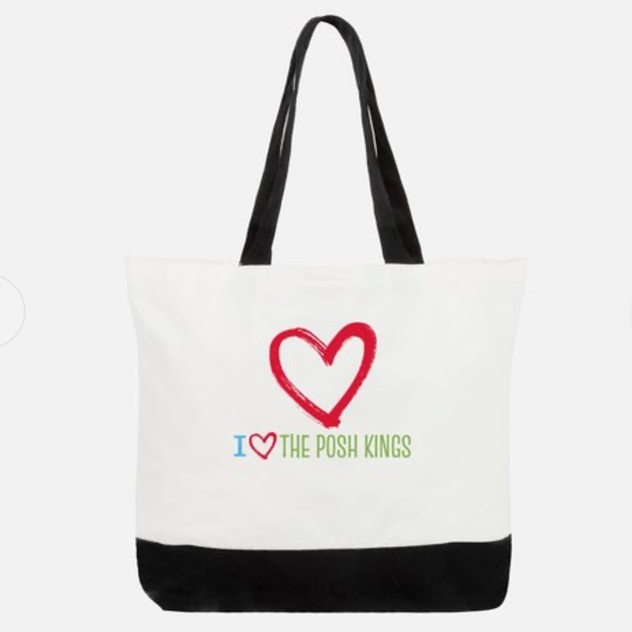 THE POSH KINGS Handbags - THE POSH KINGS NEW “ I ❤️ THE POSH KINGS” LARGE COTTON CANVAS TOTE BAG